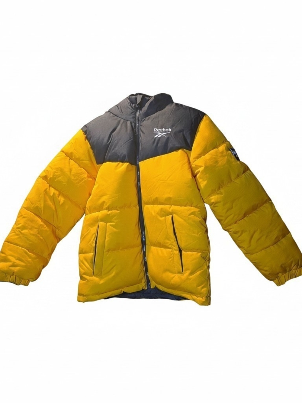 Reebok Yellow and Charcoal Puffer Jacket